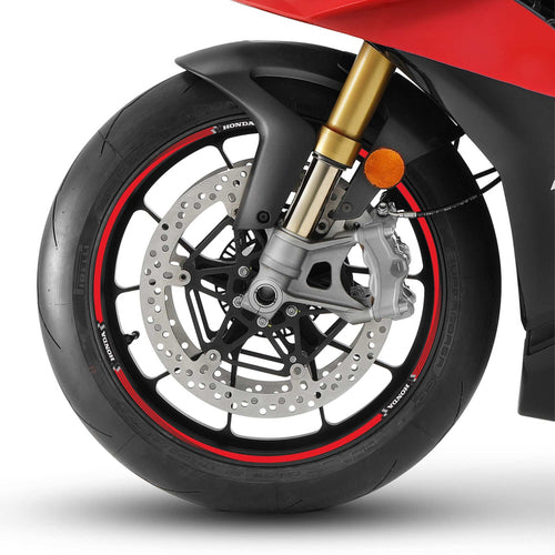 Strisce adesive 17 Licenza Ufficiale Honda Adesivi cerchi ruote moto - Rosso