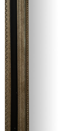 Biscottini Specchio Specchiera Impero da parete e appendere verticale/orizzontale L35xPR4xH82 cm finitura argento e nero anticato