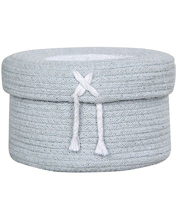 Mini Cesto Portaoggetti in Cotone Candy Box, Celeste - 20x13 cm Lorena Canals