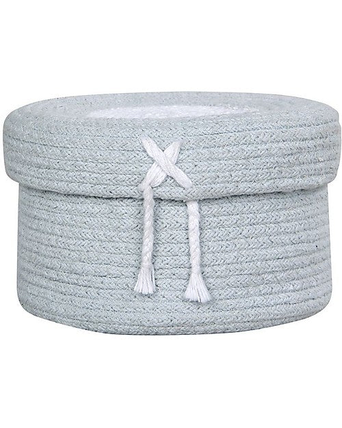 Mini Cesto Portaoggetti in Cotone Candy Box, Celeste - 20x13 cm Lorena Canals