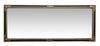 Biscottini Specchio Specchiera Impero da parete e appendere verticale/orizzontale L72xPR4xH180 cm finitura argento e nero anticato