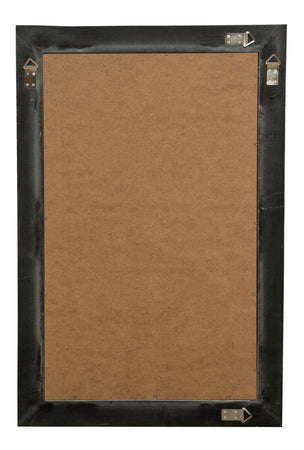 Biscottini Specchio Specchiera Impero da parete e appendere verticale/orizzontale L60xPR4xH90 cm finitura argento e nero anticato