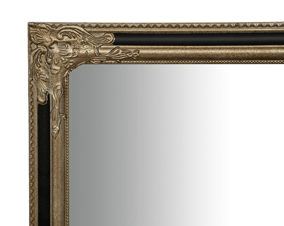 Biscottini Specchio Specchiera Impero Biscottini da Parete 90x4x120 Argento Nero Anticato