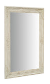 Biscottini Specchio Specchiera da parete e appendere verticale/orizzontale L60xPR4xH90 cm finitura bianco anticato