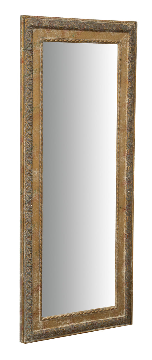 Biscottini Specchio Specchiera da parete e appendere verticale/orizzontale L35xPR4xH82 cm finitura foglia oro anticato