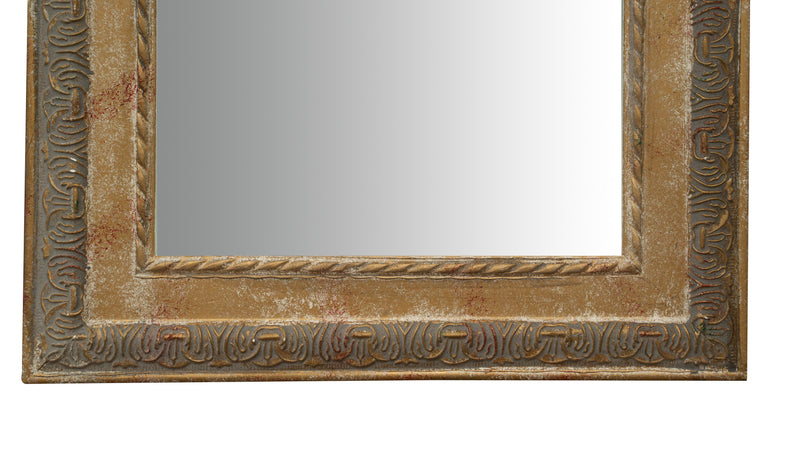 Biscottini Specchio Specchiera da parete e appendere verticale/orizzontale L35xPR4xH82 cm finitura foglia oro anticato