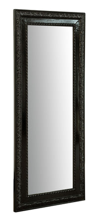 Biscottini Specchio Specchiera da parete e appendere verticale/orizzontale L35xPR4xH82 cm finitura nero lucido