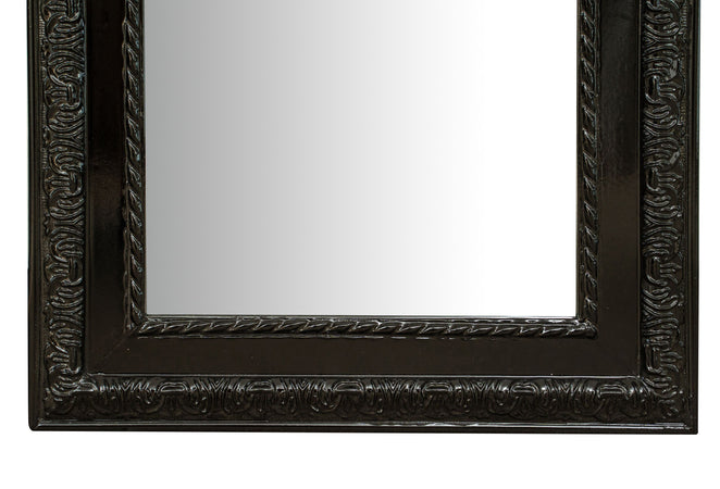 Biscottini Specchio Specchiera da parete e appendere verticale/orizzontale L35xPR4xH82 cm finitura nero lucido