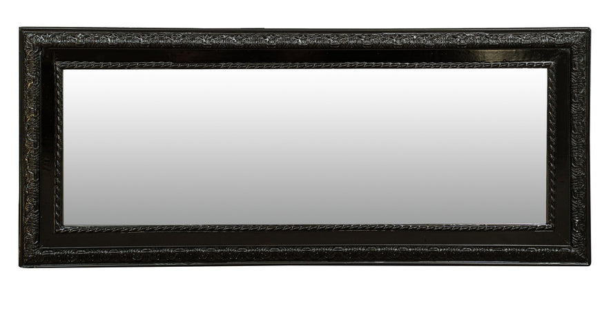 Biscottini Specchio Specchiera da parete e appendere verticale/orizzontale L35xPR4xH82 cm finitura nero lucido