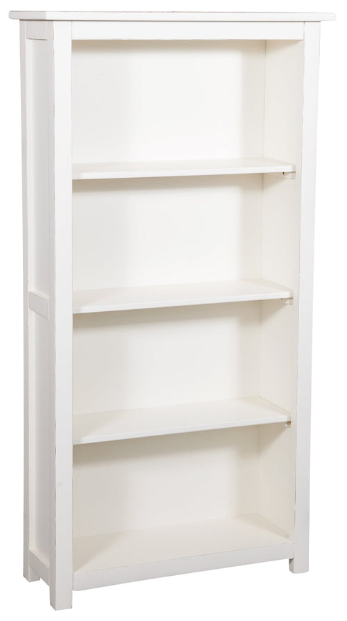Biscottini Piccola libreria Country in legno massello di tiglio finitura bianca anticata L68xPR25xH130 cm. Made in Italy