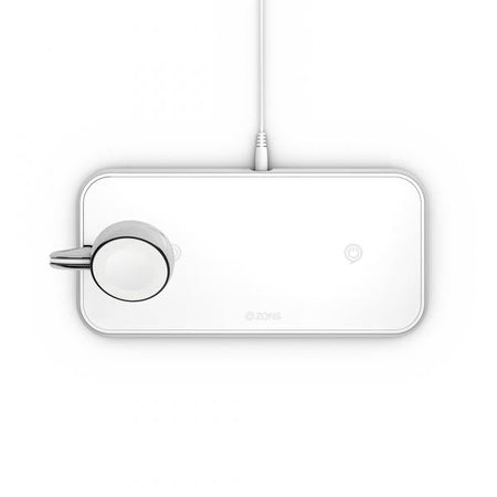 ZENS ZEDC05W Cuffie, Smartphone, Orologio intelligente Bianco AC Carica wireless Interno (ZENS Dual+Watch Aluminium Wireless Cha)