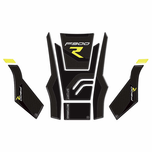 Kit di 3 Protezioni 3D adesivi serbatoio moto compatibili con BMW F900R Giallo