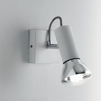 Faretto Illuminando MAGNUM 1 LED E27 R80 10W 3000°K spot moderno orientabile metallo cromo bianco interno