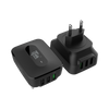Caricabatteria da muro da 25W- 7.8A(2x2.4A- 1x3A) con 3 porte: 2xUSB Smart- 1xQC3.0- Smart IC