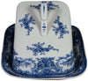 Biscottini Burriera in stile inglese L20xPR15xH10,5 cm in ceramica decorata bianca e blu