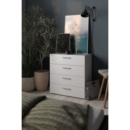 TYHJA Cassettiera con 4 cassetti - Bianco - L 70 x P 40 x H 75 cm