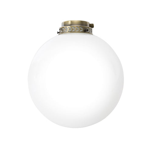 Kit Luce Vetro Bianco Grande Con Portalampada Cromo Lucido