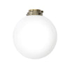 Kit Luce Vetro Bianco Sfera Grande Con Portalampada Ottone Brunito