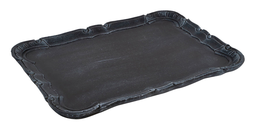 Biscottini Biscottini Vassoio Legno Nero Artigianale Fiorentino 37x27x2 Design Casa