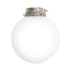 Kit Luce Vetro Bianco Sfera Piccola Con Portalampada Cromo Lucido