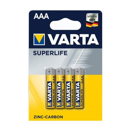 VARTA BLISTER 4 BATTERIE MINISTILO AAA - ZINCO CARBONE - MASTER CARTON DA 12 PZ