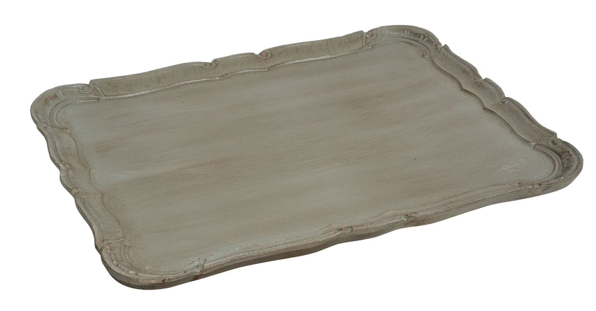 Biscottini Biscottini Vassoio Legno Verde Salvia Artigianale Fiorentino 41x32x2 Italia