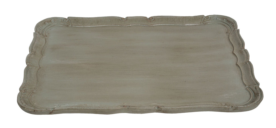 Biscottini Biscottini Vassoio Legno Verde Salvia Artigianale Fiorentino 41x32x2 Italia