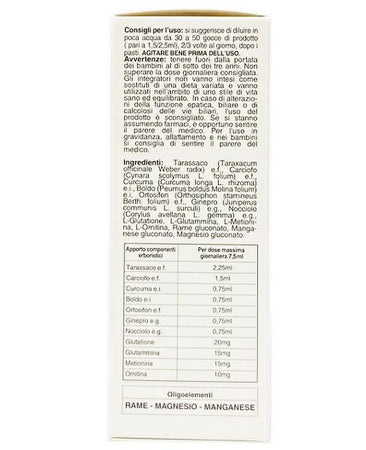 Tarassaco complex 100ml depurativo Carciofo, Boldo, Glutammina, amminoacidi, manganese funzionalità epatica e urinaria
