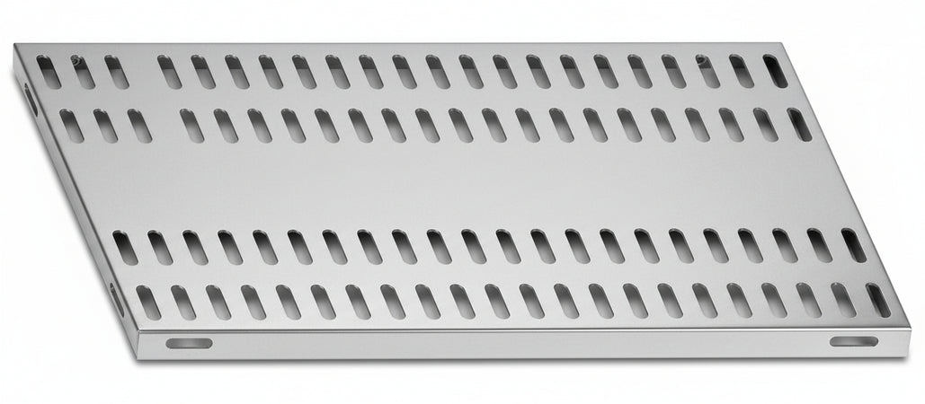 Piano aggiuntivo FORATO per scaffalatura in acciaio inox a ganci cm. 60x50