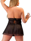 Curvy - Babydoll capezzoli scoperti Nero Pizzo