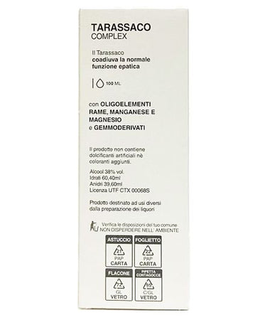 Tarassaco complex 100ml depurativo Carciofo, Boldo, Glutammina, amminoacidi, manganese funzionalità epatica e urinaria