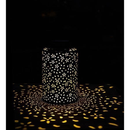 Lanterna solare - GARDEN ID Dubai - 25 x 41 cm - Autonomia 6-8 ore - Interruttore - Maniglia robusta - batteria ricaricabile.