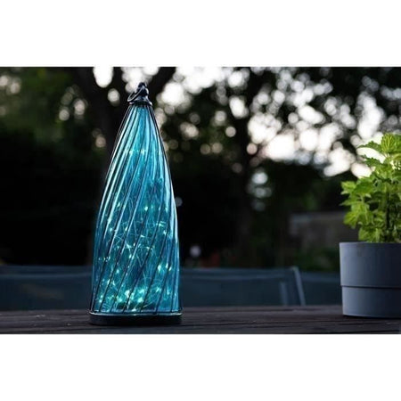 Lanterna solare - GARDEN ID Blue Dome - 17 H40 cm - Autonomia 6-8h - Tasto on/off - Batteria AA ricaricabile.