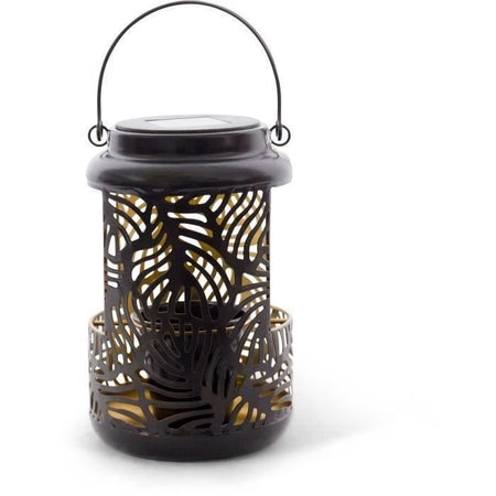 Lanterna solare - Lampada floreale GARDEN ID - Vaso 12 x 19 cm 6,5 x 6 cm - Illuminazione 8 ore - Batteria AAA - Design traforato.