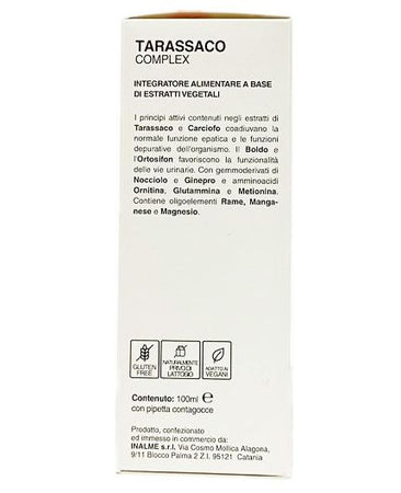 Tarassaco complex 100ml depurativo Carciofo, Boldo, Glutammina, amminoacidi, manganese funzionalità epatica e urinaria