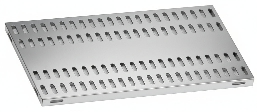 Piano aggiuntivo FORATO per scaffalatura in acciaio inox a ganci cm. 80x40