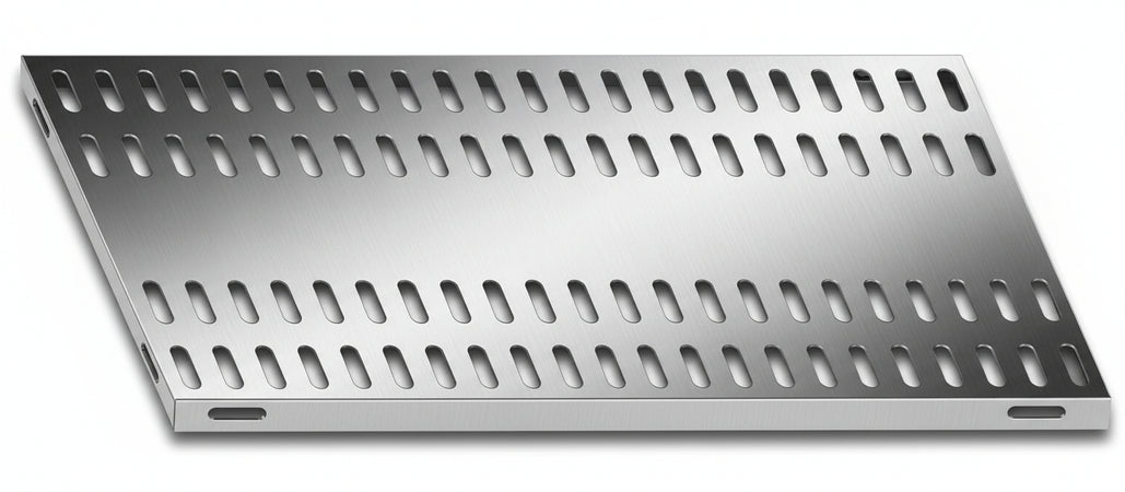 Piano aggiuntivo FORATO per scaffalatura in acciaio inox a ganci cm. 80x50