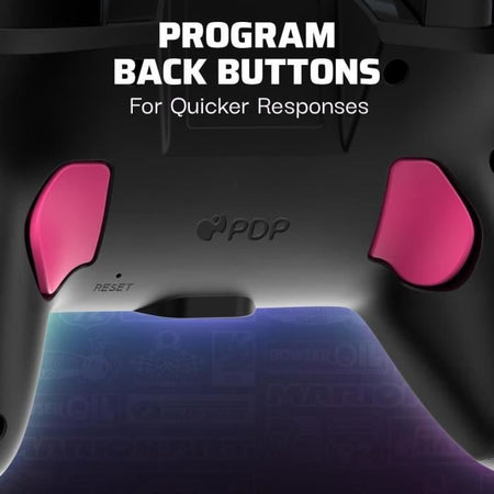 PDP - Controller wireless Glow per Nintendo Switch e Switch OLED - Grand Prix Peach - Nero e rosa