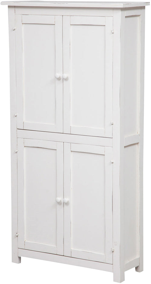 Biscottini Stipetto Country Biscottini legno massello tiglio bianco anticato 68x25x130