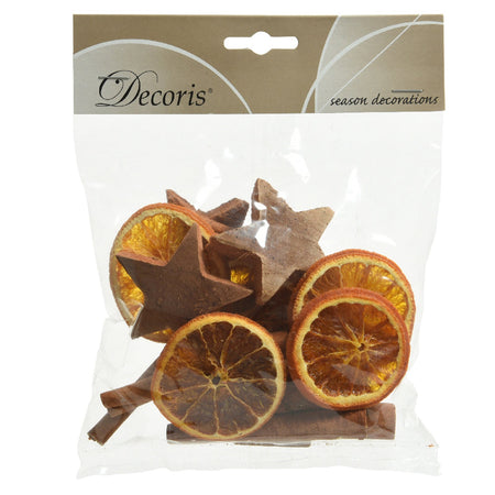 Potpourri di Fiori e Bacche all'arancia con stelle di cocco decorazione natalizia profumata per interno