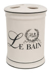 Biscottini Porta spazzolini in porcellana bianca decorata Le Bain Paris L8,5xPR8,5xH11,5 cm