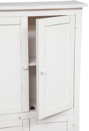 Biscottini Stipetto Country Biscottini legno massello tiglio bianco anticato 68x25x130