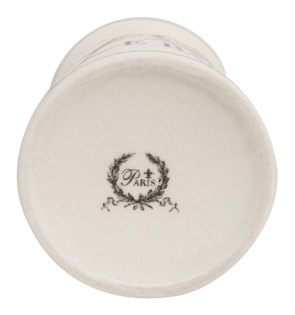 Biscottini Porta spazzolini in porcellana bianca decorata "Le Bain Paris" L8,5xPR8,5xH11,5 cm