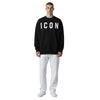ICON felpa nera logo grande ICUF2W6F001
