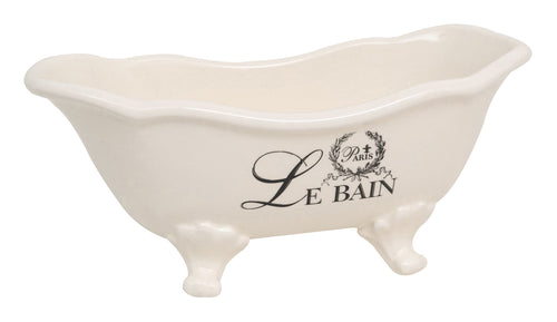 Biscottini Contenitore multifunzione in porcellana bianca con decoro Le Bain Paris L25,6xPR12,7xH11,5 cm
