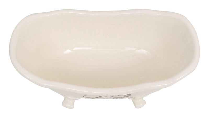 Biscottini Contenitore multifunzione in porcellana bianca con decoro "Le Bain Paris" L25,6xPR12,7xH11,5 cm