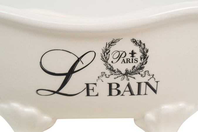 Biscottini Contenitore multifunzione in porcellana bianca con decoro "Le Bain Paris" L25,6xPR12,7xH11,5 cm