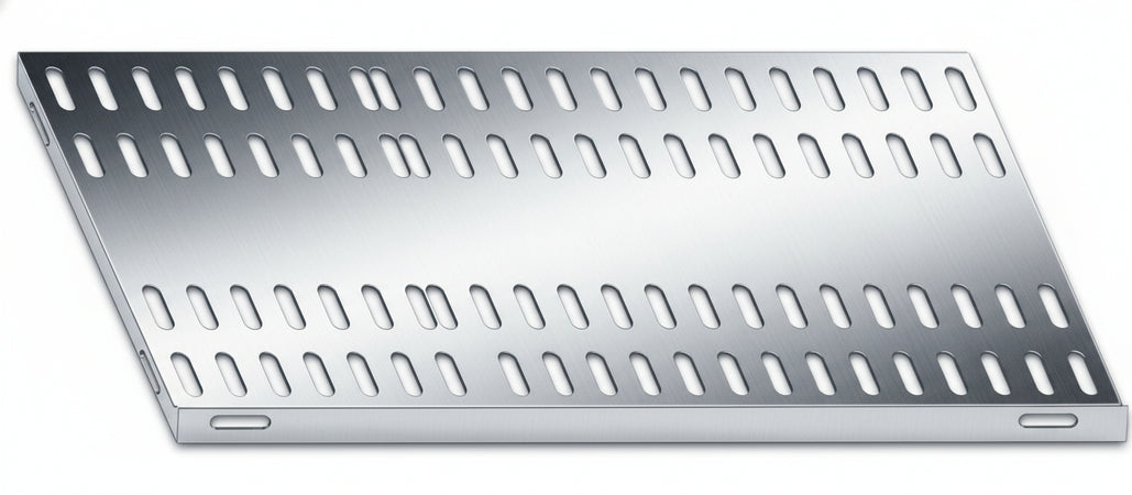 Piano aggiuntivo FORATO per scaffalatura in acciaio inox a ganci cm. 90x30