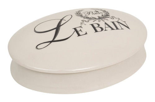 Biscottini Contenitore con coperchio in porcellana bianca decorata Le Bain Paris L20,5xPR15xH6 cm