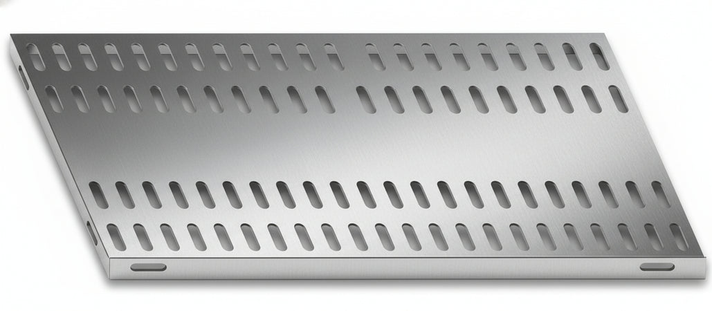 Piano aggiuntivo FORATO per scaffalatura in acciaio inox a ganci cm. 90x50